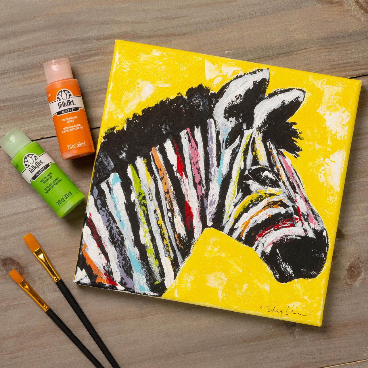 Rainbow Zebra with FolkArt® Acrylics